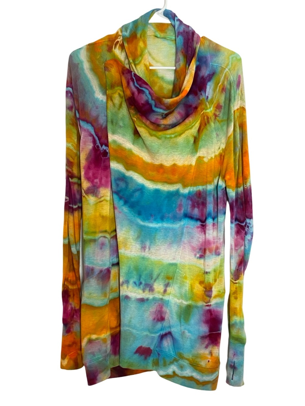OOAK Cardigan Womens Size Small Handmade Sweater Sweatshirt Geode Tie Dye Tunic
